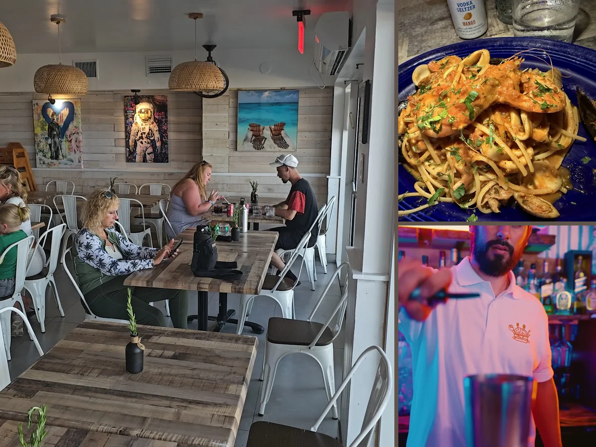 Evening dining with cocktails and live music.