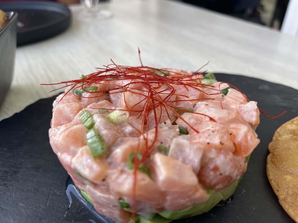 Salmon Tartare with Avocado and Bread